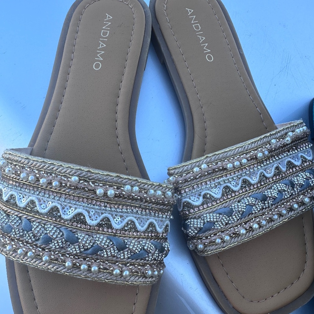 Women’s jeweled slides
